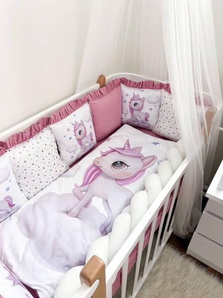 Комплект у ліжко з великими малюнками "Одноріжка" 1001 фото