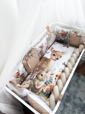 Комплект у ліжко з великими малюнками "Лісові друзі " 1023 фото