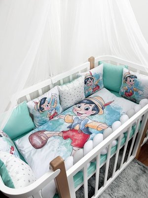 Комплект в кроватку с большими рисунками "Пиноккио " 1025 фото