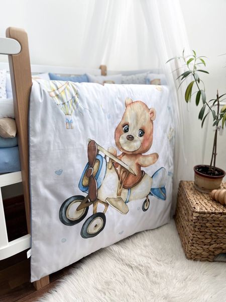Комплект в кроватку с большими рисунками "Happy Teddy" 1015 фото
