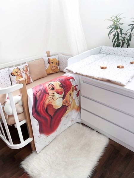 Комплект в кроватку с большими рисунками "Король Лев" 1003 фото