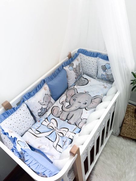 Комплект у ліжко з великими малюнками "Слоник Хлопчик" 1006 фото