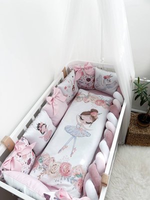 Комплект у ліжко з великими малюнками "Балеринка" 1008 фото