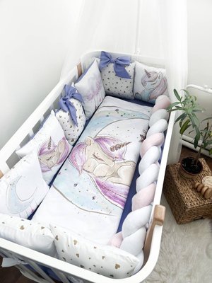 Комплект у ліжко з великими малюнками "Одноріжка" 1019 фото