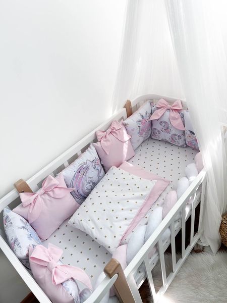 Комплект в кроватку с большими рисунками "Pink Boom" 1020 фото