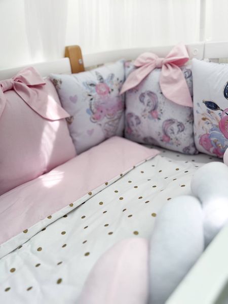 Комплект в кроватку с большими рисунками "Pink Boom" 1020 фото
